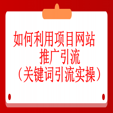 如何利用项目网站推广引流（关键词引流实操